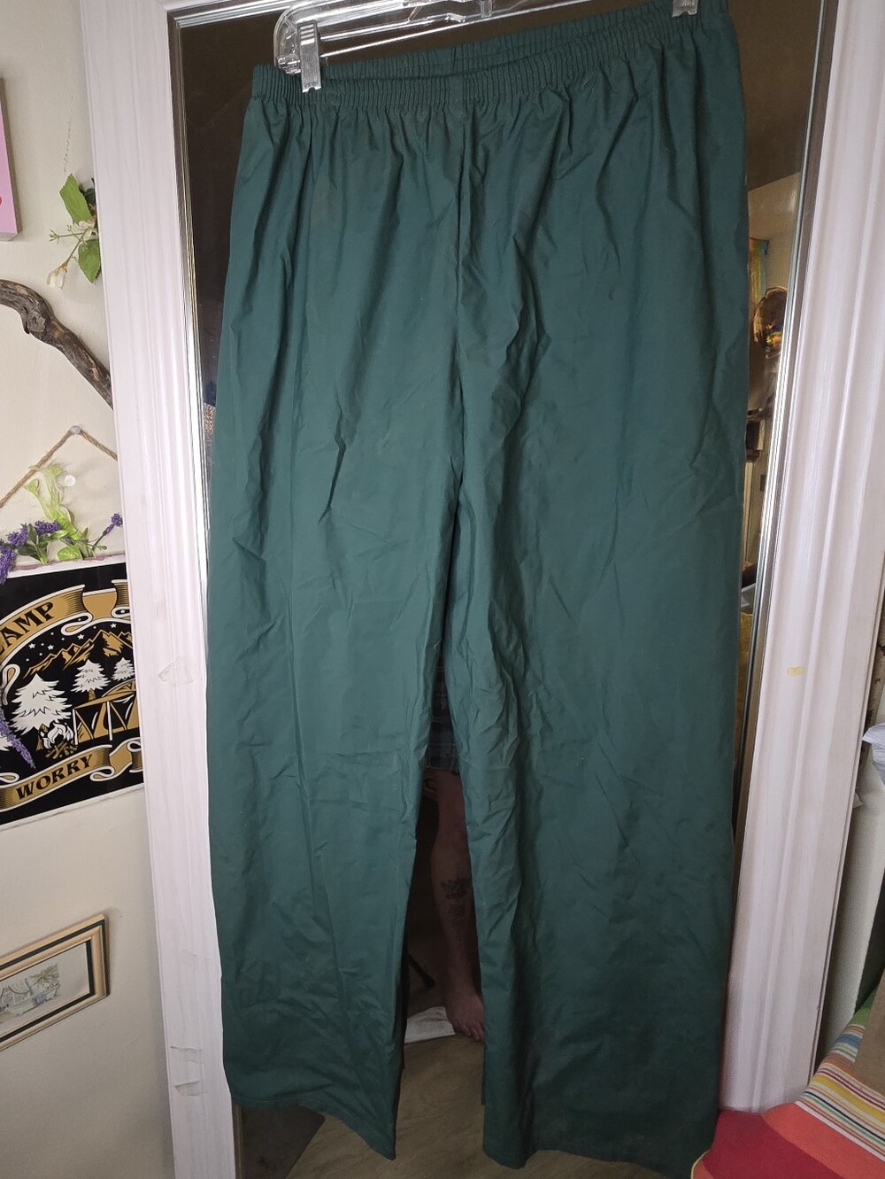 L.L. Bean Vintage Green Waterproof Rain Pants Size M